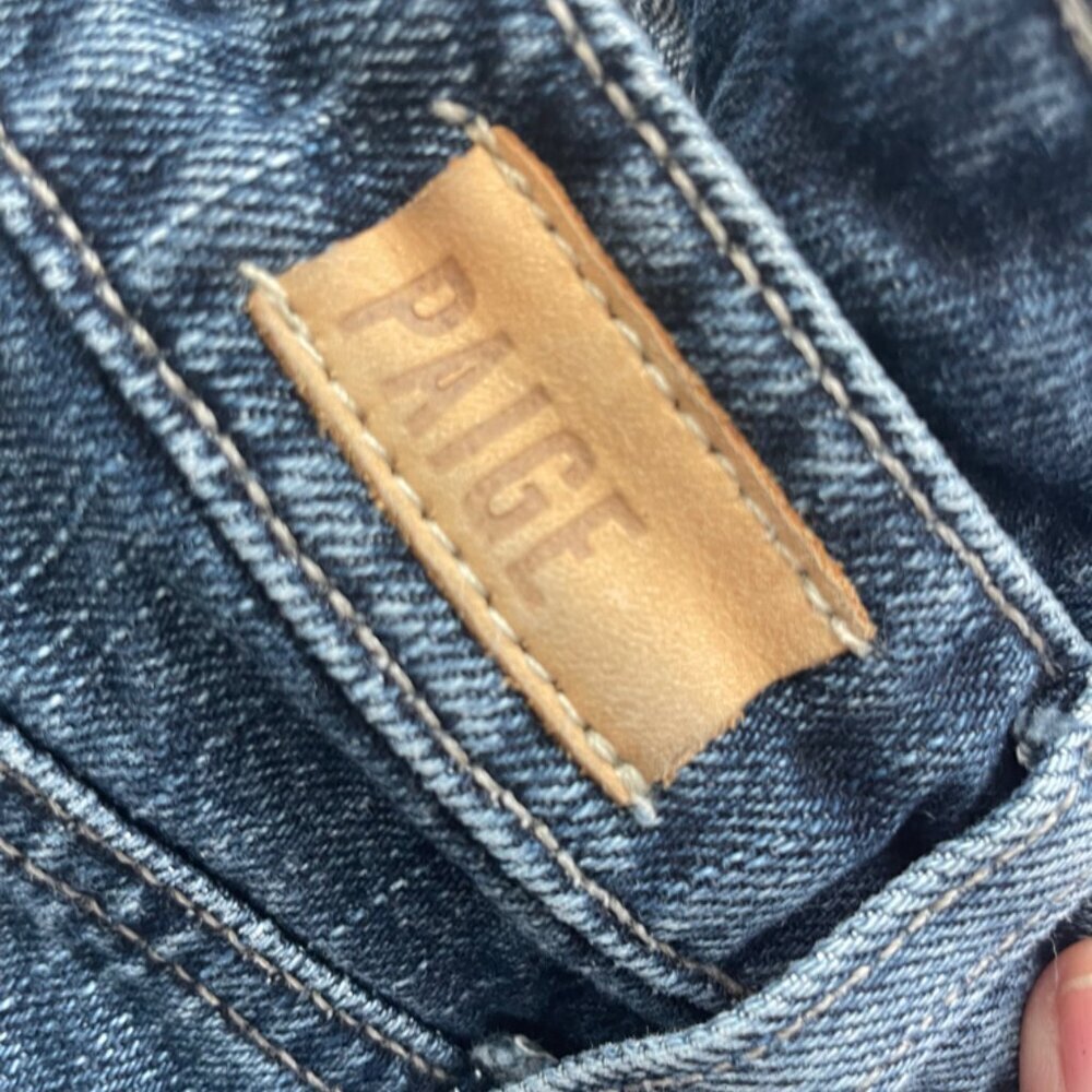 PAIGE JIMMY JIMMY SHORTS DENIM SZ 27 DISTRESSED CHIC BOHO ICONIC VERSATILE - Picture 10 of 13